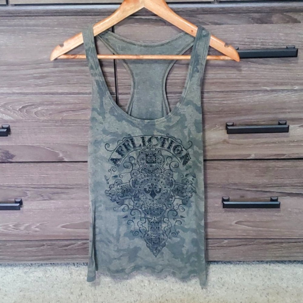 AFFLICTION Camo Racerback Tank Top